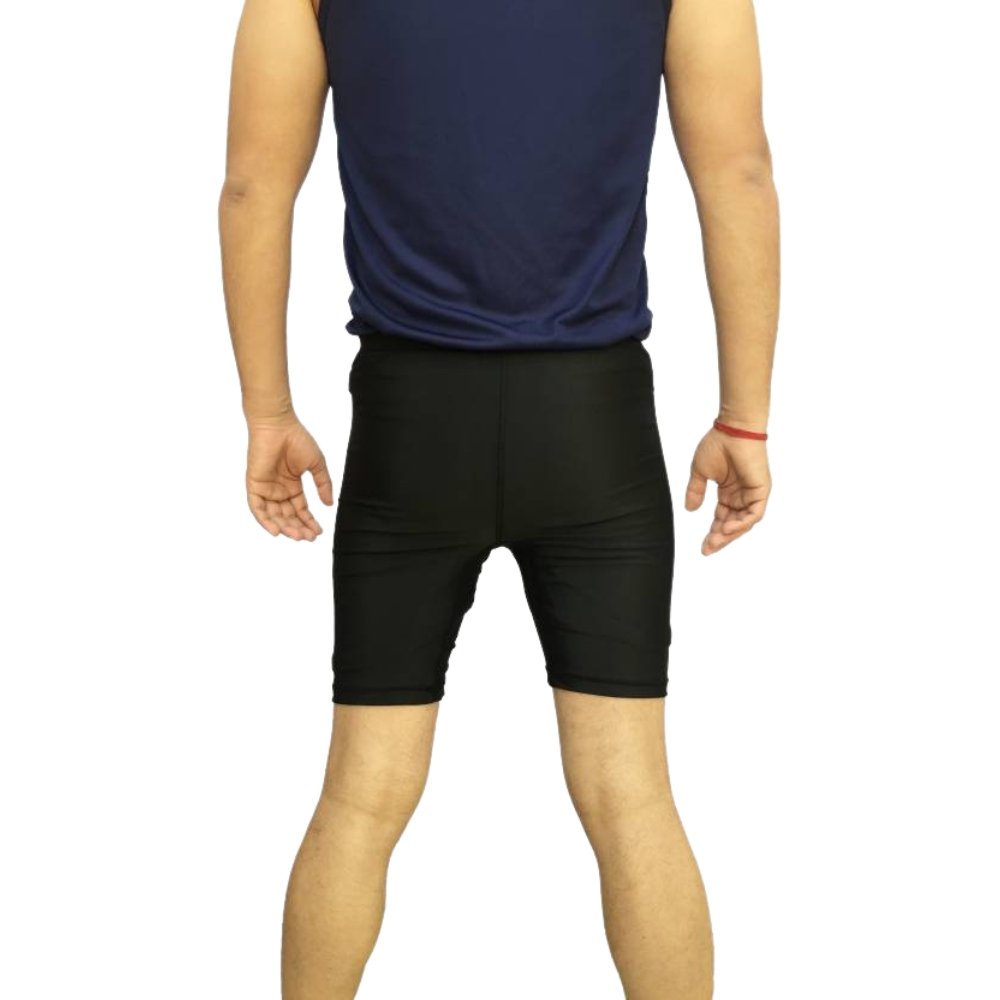 PLAYWAY Pack of 2 - Solid Black-Red Skinny Fit Sports Shorts for MenWomen