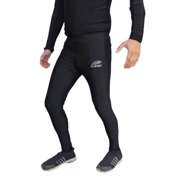 PLAYWAY Solid Black Sports Tights for Men