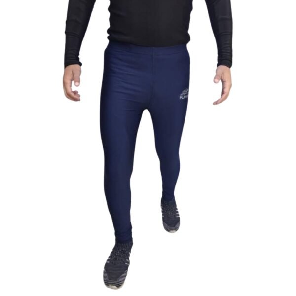 PLAYWAY Solid Blue Sports Tights for Men