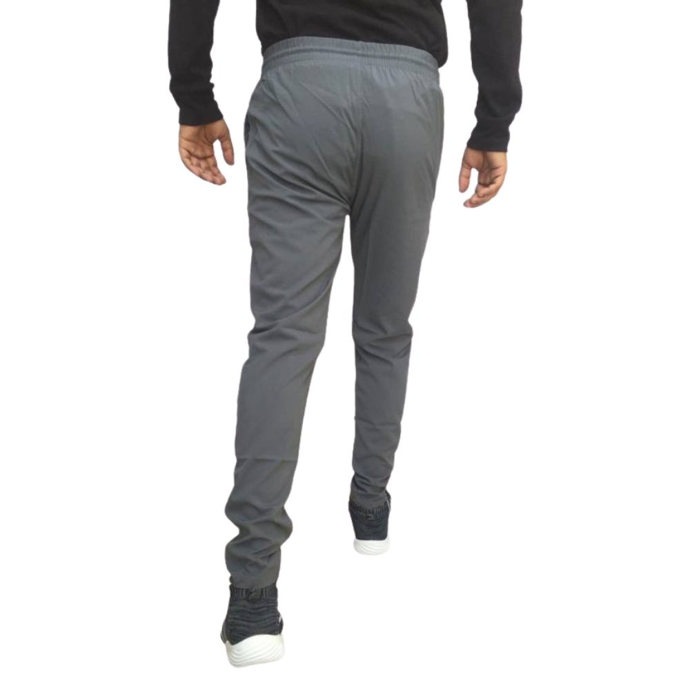 PLAYWAY Solid Grey Track Pants for Men