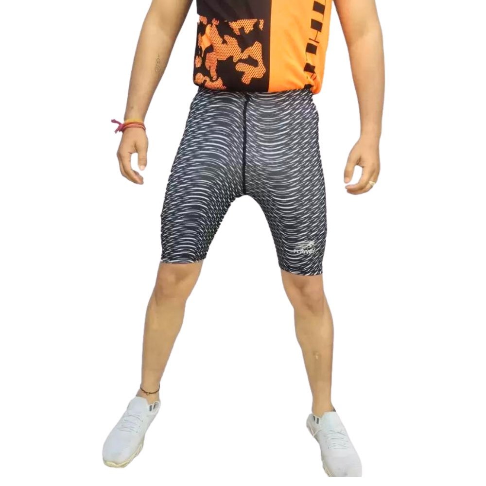 PLAYWAY Printed Multicolor Skinny Fit Sports Shorts for Men